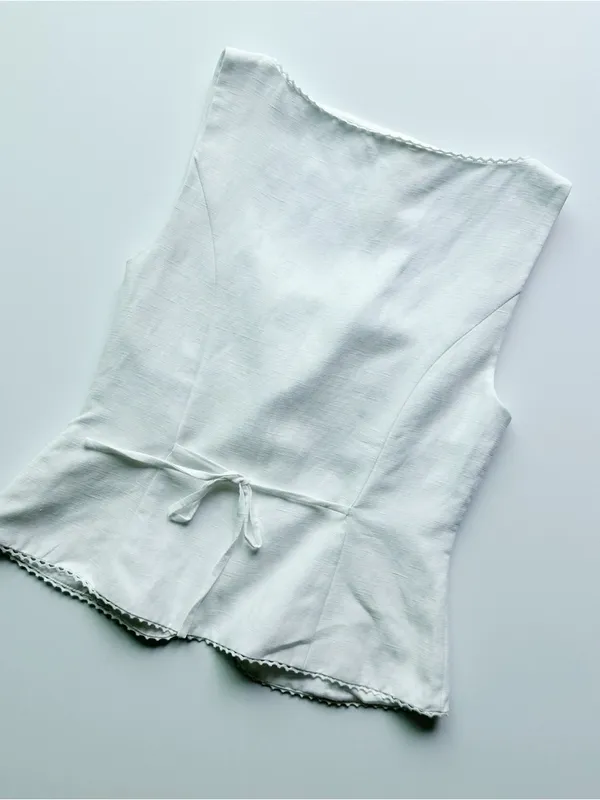 Aritzia Wilfred Octavo Bustier - CruiseLinen™ White Top Vest - Image 11