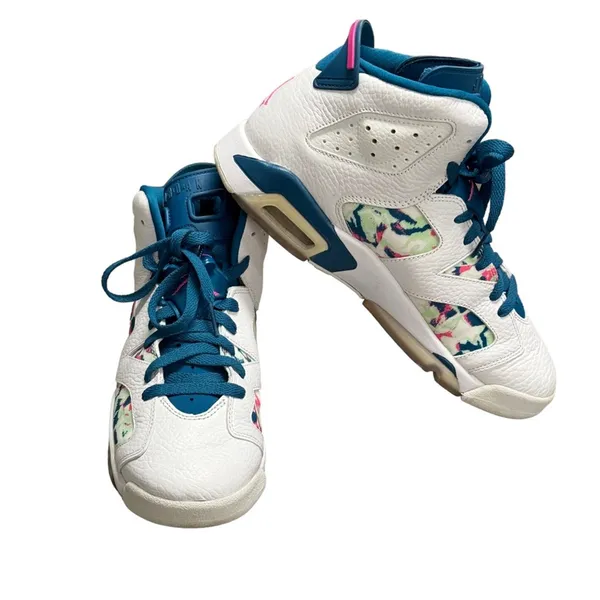 Jordan 6 Retro White Laser Fuchsia Green Abyss Kids 7Y/8.5W - Image 10
