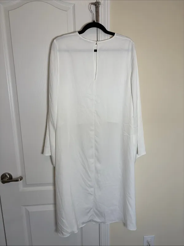 Zara White Asymmetrical Cropped Long-Sleeve Cape Top NWT - Image 9