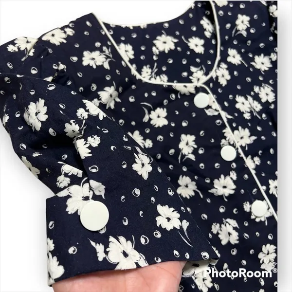 EJM ltd. Vintage 70’s-80’s floral print drop waist pliseé cotton romper, sz 12 - Image 5