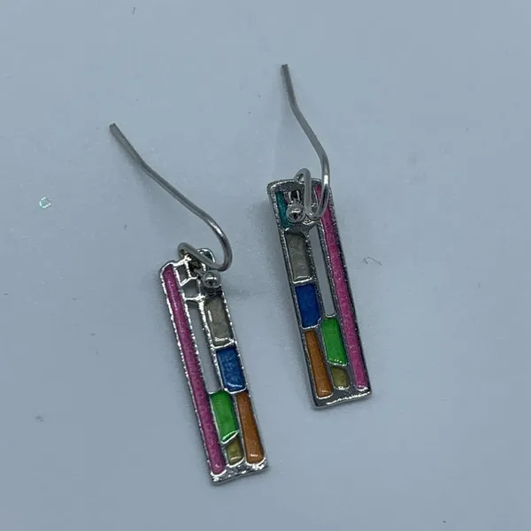New multicolored square geometric fashion earrings - Image 8