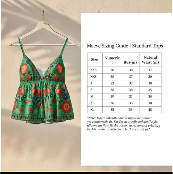 NWT Maeve Emerald Floral Swing Tank Boho Resort Cami XS Anthropologie - Image 4