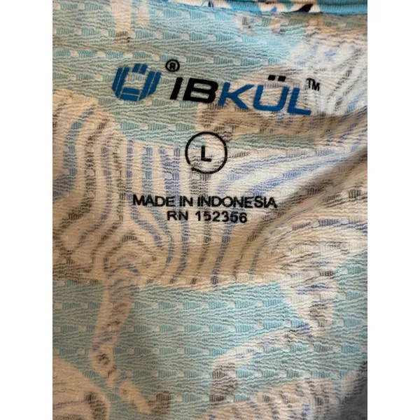 IBKUL Womens Zebra Print Quarter Zip Sun Shirt Blue White Short Sleeve Large - Image 6