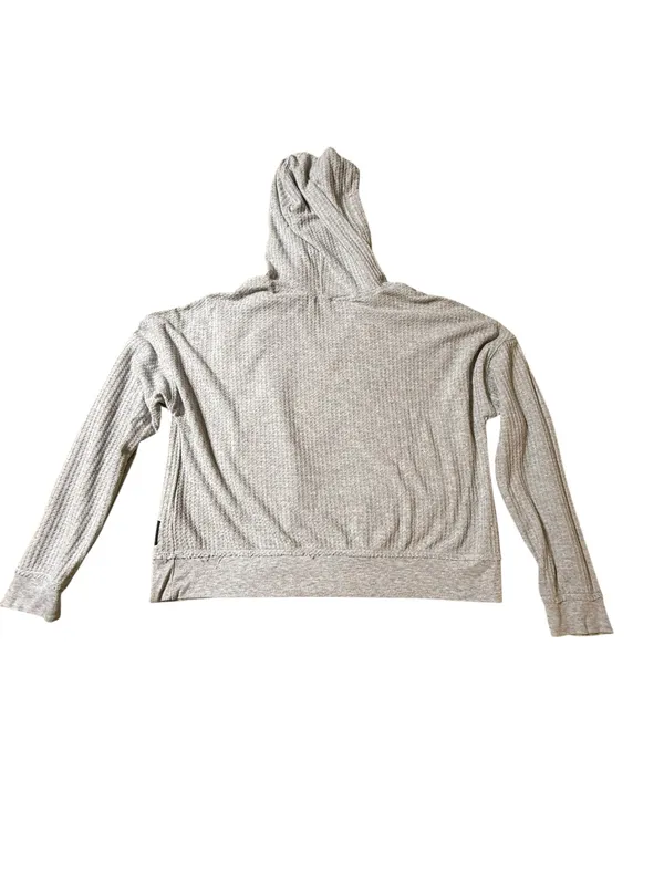 Calvin Klein Performance Womens Grey Waffle Knit Cropped Hoodie size Large - Image 4