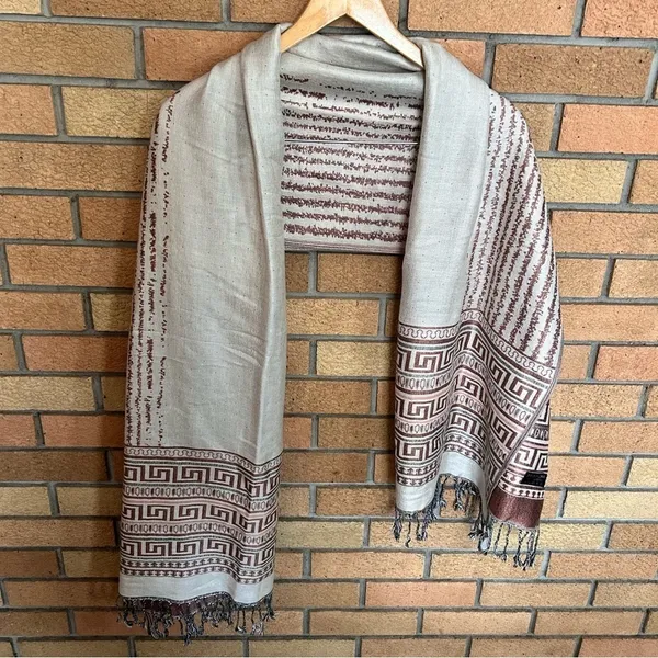 Original PASHMINA Soft 100% Pashmina Shawl Wrap Scarf 70”X28” Geometric - Image 2