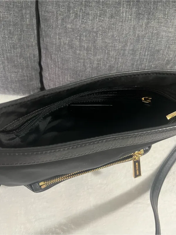 Michael Kors Black Crossbody with Gold Hardware - Image 3