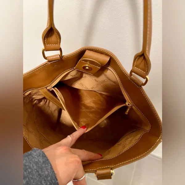 Longchamp Small Leather Tote | Brown - Image 7