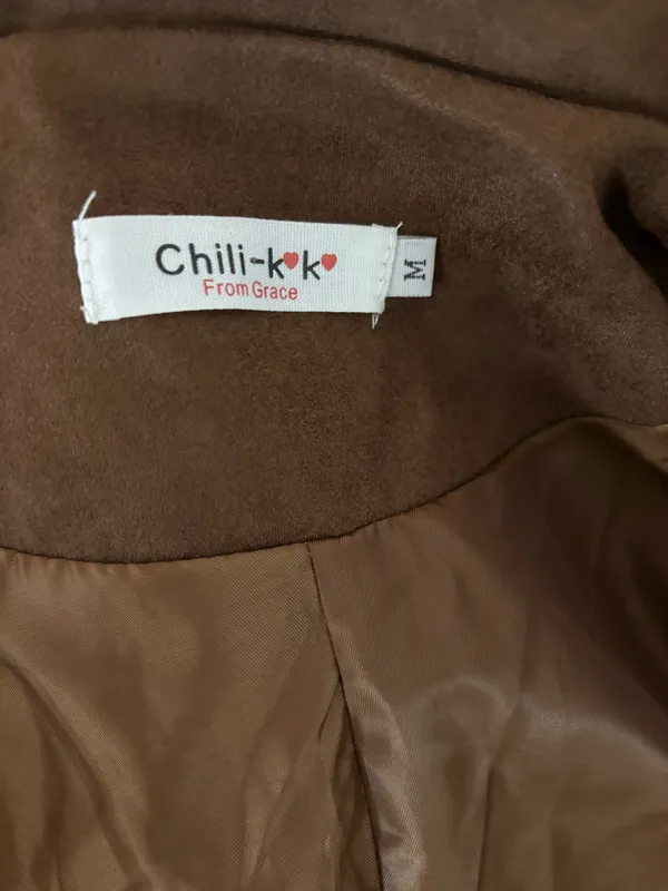 Brown Suede Blazer Jacket Size M - Image 5