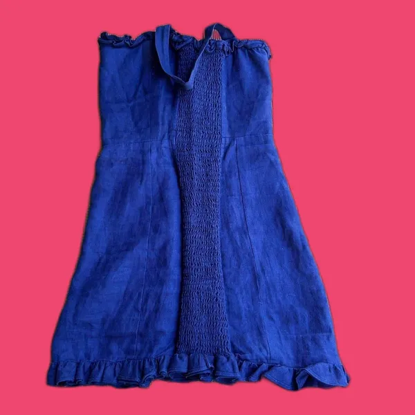 Reformation Blue Linen Dress - Image 8