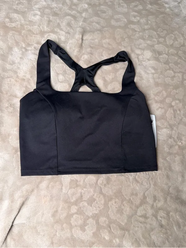 Avia Black Cropped Square-Neck Athletic Tank - Image 3