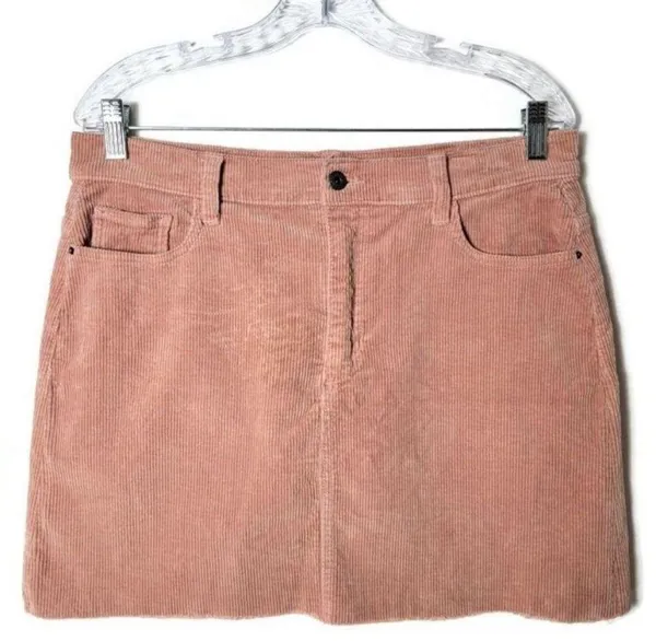 Sneak Peak Mauve Dusty Rose Pink Corduroy Mini Skirt Large - Image 2