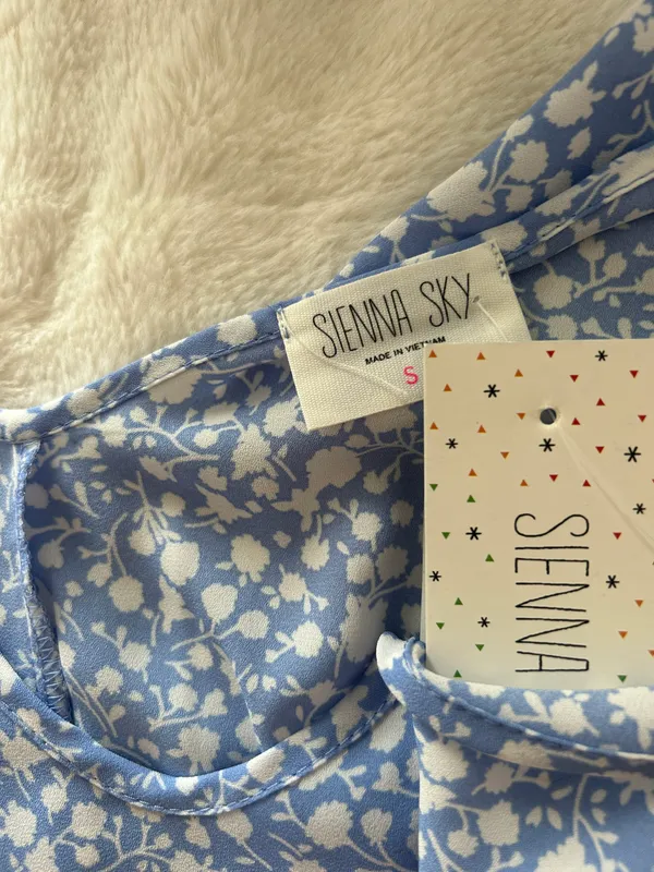 Blue And White Floral Dress - Image 2