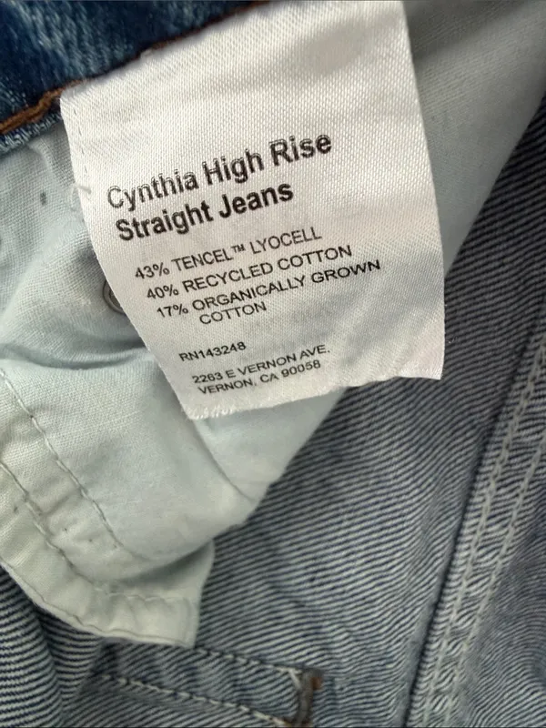 Reformation Cynthia High Rise Straight Crop Jeans Light Wash Tencel Denim Sz 25 - Image 4
