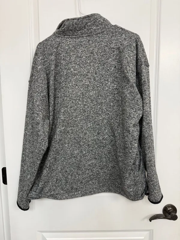 PINK Victoria’s Secret Gray Marled Quarter Zip Pullover Women’s Large - Image 6