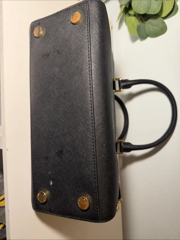 Michael Kors Black Saffiano Leather Satchel with Gold Hardware - Image 10