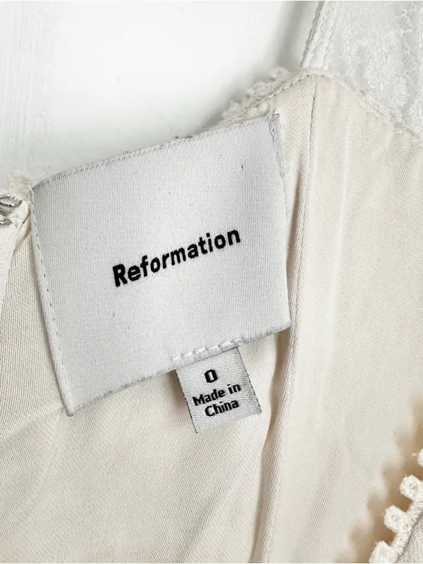 Reformation Wynton White Lace-Trim Button-Front Maxi Dress - Image 8