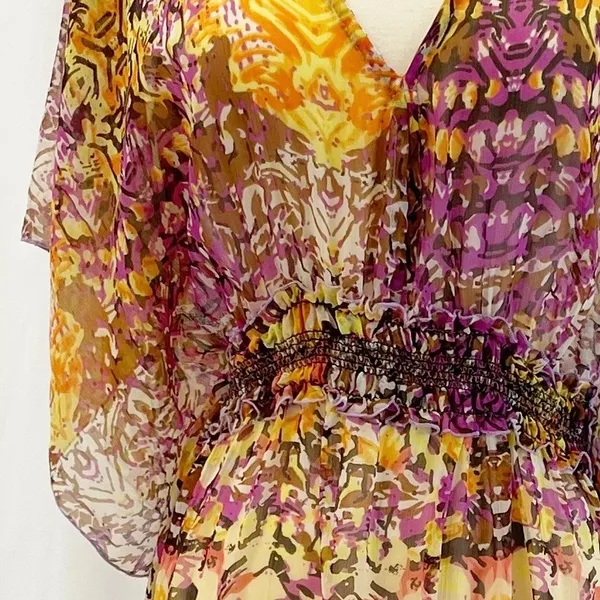 Steve Madden Womens XS/S‎ Cover Up Maxi Dress Kimono Sleeve Semi-Sheer Flowy - Image 7