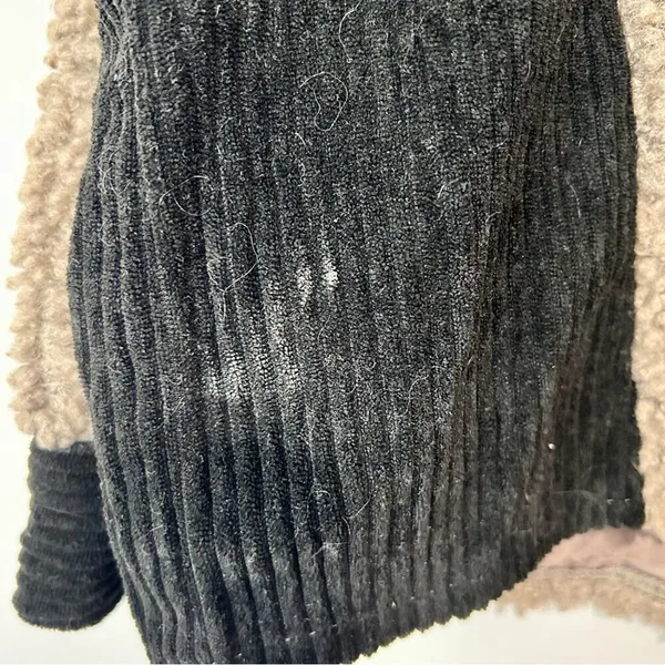 PROMESA Women's Contrast Button Down Sherpa Jacket Grey Black Size Medium FLAW - Image 6