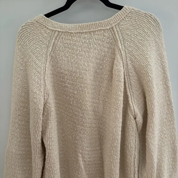 Free People Cream V-Neck Sweater - Image 11