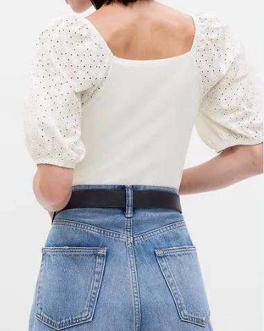 Gap 100% Organic Cotton Vintage Ruched Top - Image 2