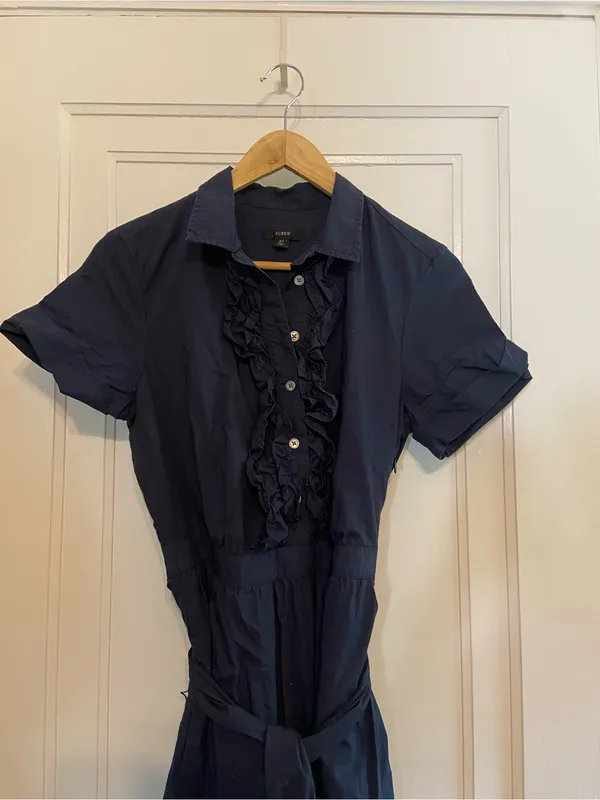 J. Crew Ruffle-front Maxi Dress in Cotton Poplin - Image 3
