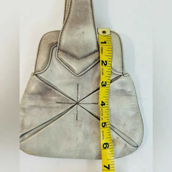 Botkier Grey Leather Looped Small Wristlet Bag RARE Origami Style - Image 12