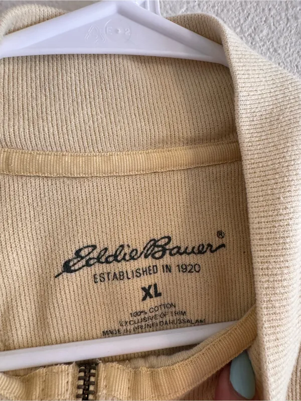 Eddie Bauer Half-Zip Sweater in Light Beige - Image 2