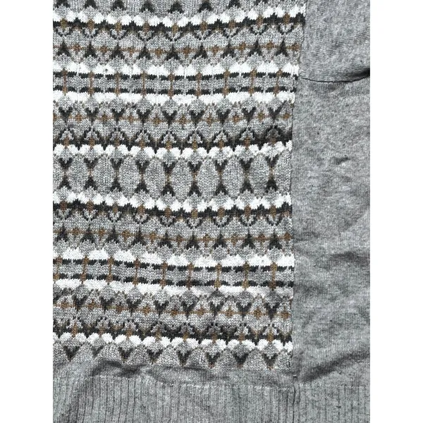 J. Crew Fair Isle Geometric Pattern Merino Wool Blend Crewneck Sweater Size‎ Med - Image 3