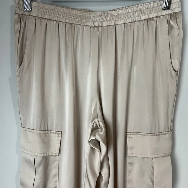 Amanda Uprichard Satin Matching Set Large 100% Silk Frankie Bomber Jacket Pants - Image 7
