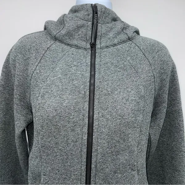 lululemon athletica Dk Gray Full Zip SCUBA Hoodie Jacket Front Pockets-Size 4 - Image 2