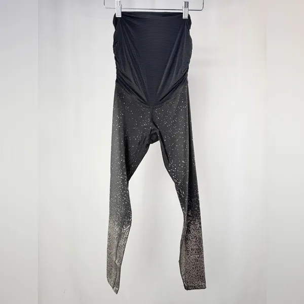 Beyond Yoga Alloy Beyond The Bumpy Maternity Leggings Black‎ Silver XS - Image 2