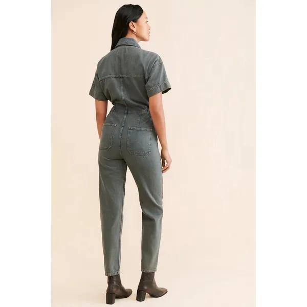 Free People Marci Coveralls Overalls Sz XS April Showers Wash Boho Carpenter - Image 2