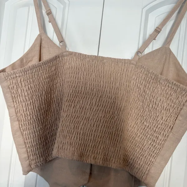 Love Tree Tan Button Front Tank Top‎ Size Large - Image 4
