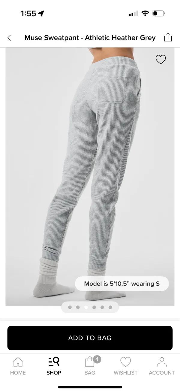 Alo Yoga Muse Sweatpants Athletic Grey Heather - Image 3