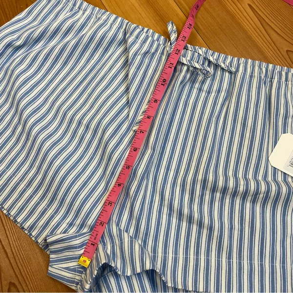 Altar'd State High Rise Blue White Striped Pajama Lounge Shorts Cotton NWT XXL - Image 3