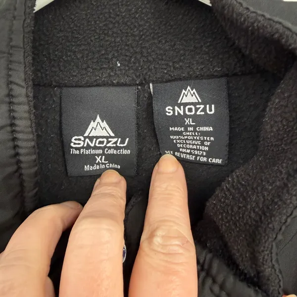 Snozu Women XL Fleece Jacket Black‎ Purple Zip Pocket Outdoor Casual Outdoor - Image 4