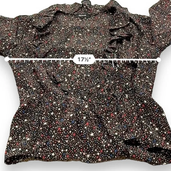 Madewell Silk‎ Ruffle-Hem Wrap Long Sleeve Top in Starry Night Size M - Image 11