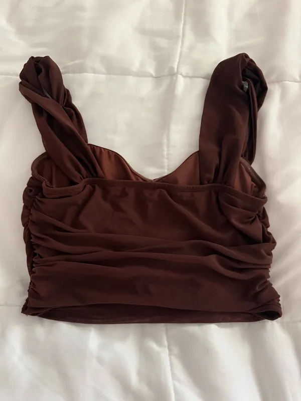 Shein Brown Cropped Tank Top - Image 2