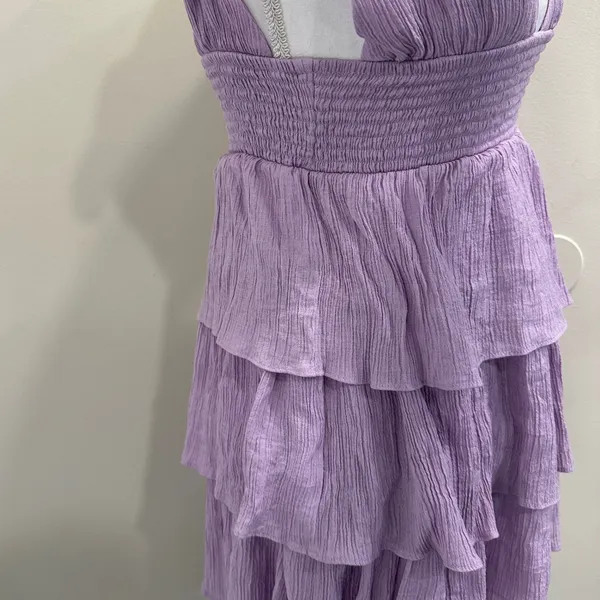 Lovers and Friends Brielle Mini‎ Dress Lavender Purple Tiered Ruffle Revolve S - Image 7
