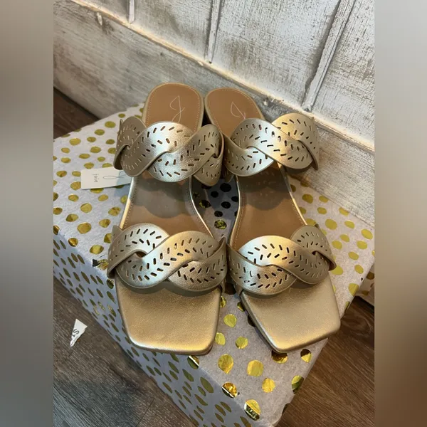 NWT JOIE Soft Gold Heeled Sandal‎ Society size 9.5 - Image 3