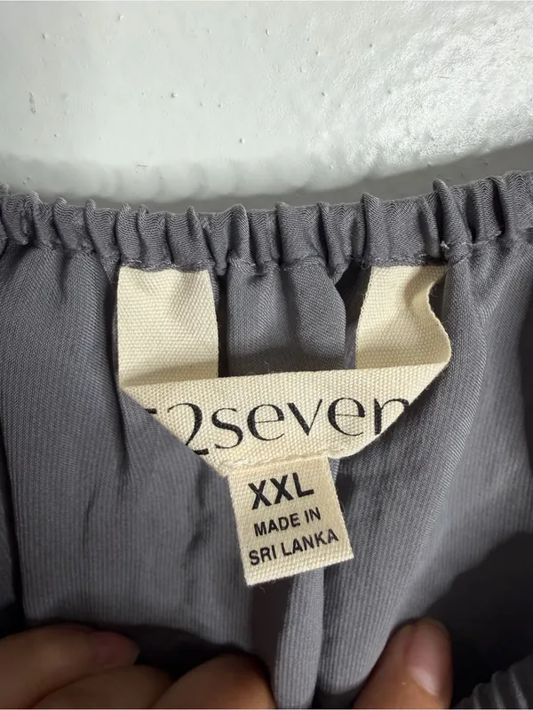 52Seven Gray‎ Smocked Peplum Top Balloon Sleeve XXL Cottagecore Romantic Boho - Image 4