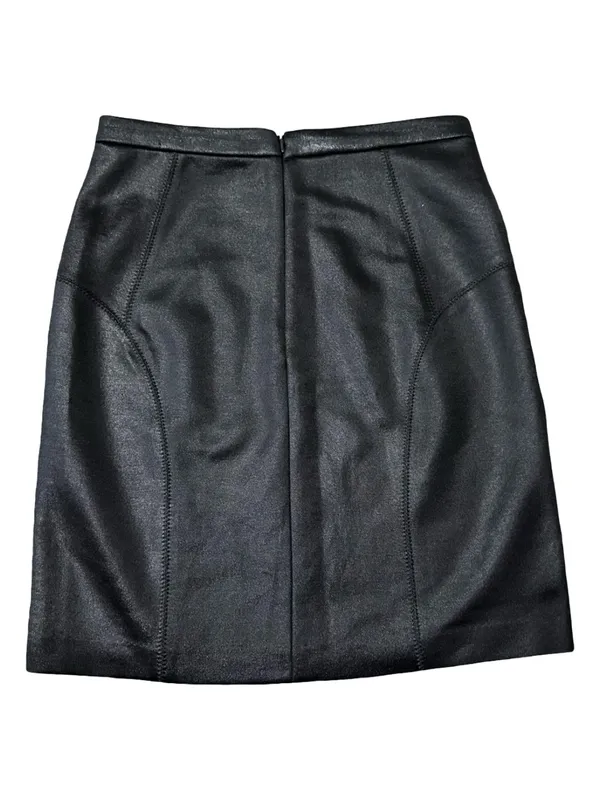 T Alexander Wang Women’s Size S Black Seamed Shimmery Pencil Straight Skirt - Image 2