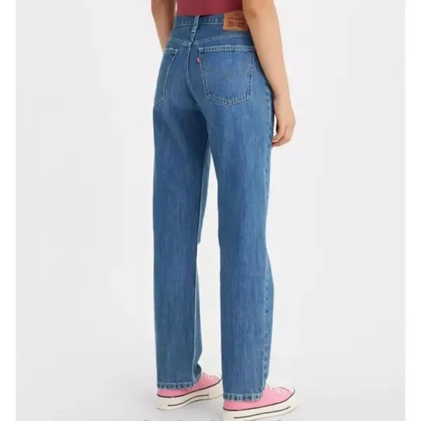 Levi’s low pro straight distressed dark wash jeans 27 - Image 2