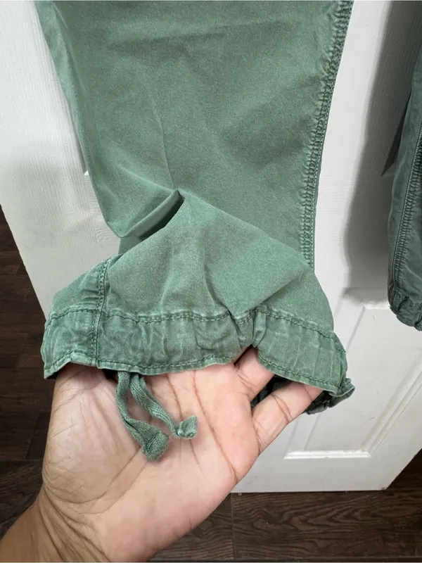 AMERICAN EAGLE OUTFITTERS Sage Green Drawstring Hem Pants - Image 6