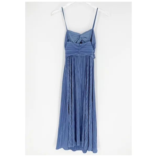 Song of Style Pleated Midi‎ Dress Women's Size XS Lapis Blue Wedding Guest - Image 4