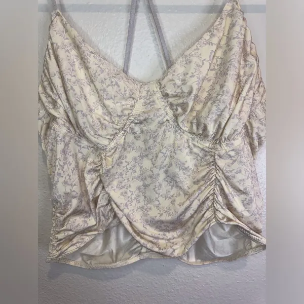 Urban Outfitters Out From Under Women’s Floral Cream Spaghetti Strap Top Size‎ L - Image 2