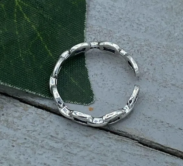 Cable Link Sterling Silver Toe Ring - Image 3