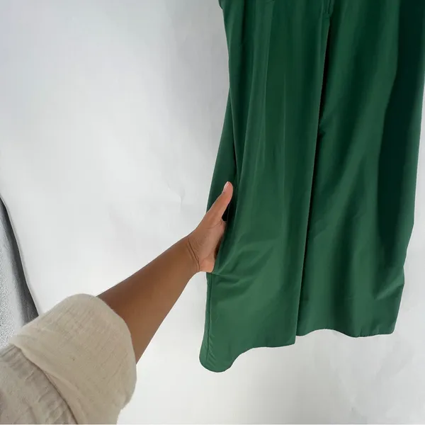 Lou & Grey Stretch‎ Woven Forest Green Sleeveless Zip Neck Mini Dress Size S - Image 5