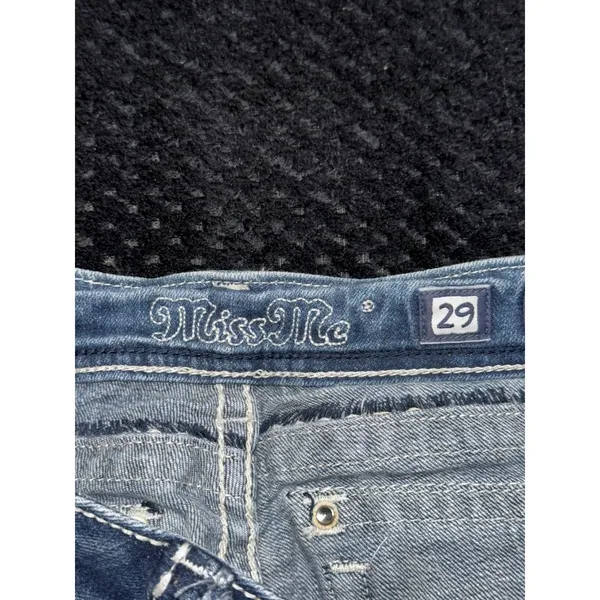 Miss Me Womens Bootcut Jeans Medium Wash Embroidered Studded Mid Rise Sz 29 - Image 3