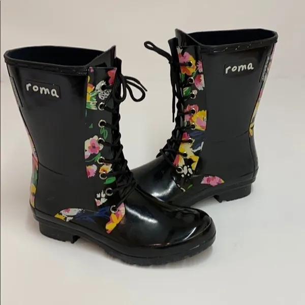 Roma Epaga' Floral Rain Boot size 8‎ - Image 2